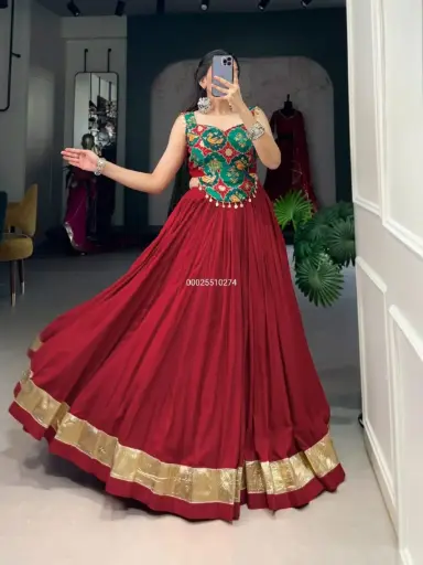 Pure Rayon Lehenga Choli with Stitched Blouse