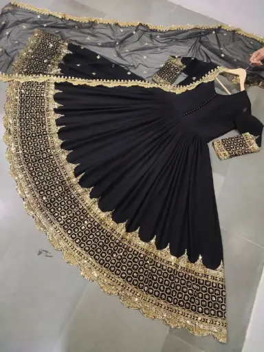 Designer Partywear Long Anarkali Gown with Dupatta  