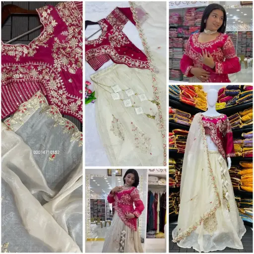 Embroidery Sequence Work Ready To Wear Crop Top and lehenga 