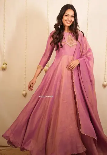 Party Wear Handwork Anarkali Gown With Dupatta
