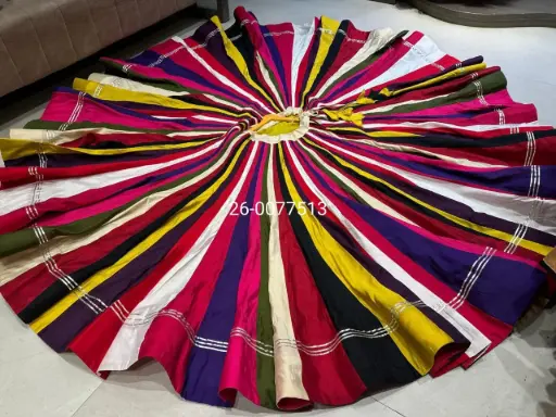 Navratri Multicolor 6 mtr Flair lehenga with canvas