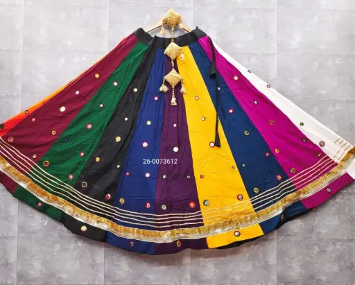Mirror work Designer Multicolor Chaniya for navratri 