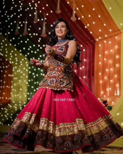 Navratri Special Indo Western Lehenga Set With Gamthi Work