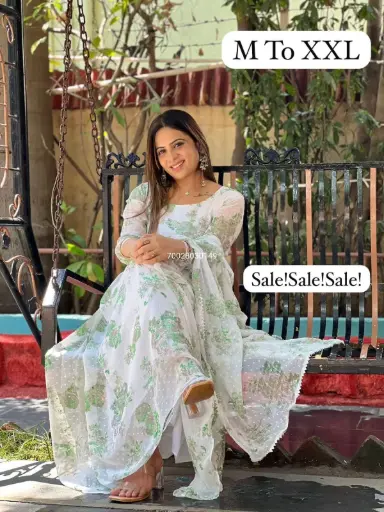 Kalamkari Printed Anarkali Gown With Dupatta Suit Sale 