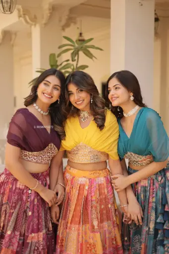 Wedding Special Designer Indo Western Puff Sleeve Blouse with Choli