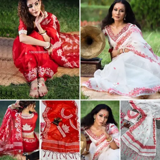 Premium Heavy Soft Organza Saree with Blouse Piece 