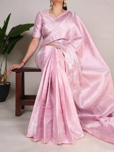 New Zari Weaving Kanjivaram Saree With Blouse Piece 