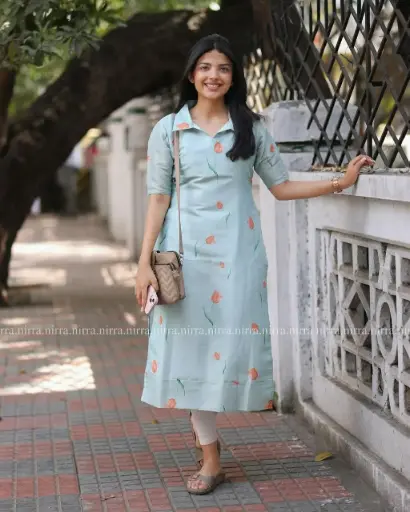 New Printed Dailywear Collar Kurti